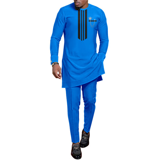 African Ethnic Print Batik Cotton Men's Leisure Suit