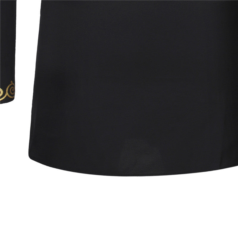 Haut Imprimé Dashiki Africain Noir En Coton Confortable Pour Sorties Décontractées