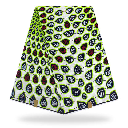 Authentique Tissu Wax Africain Coton Ankara Cercle Jaune Éclatant Imprimé Batik Motifs Circulaires