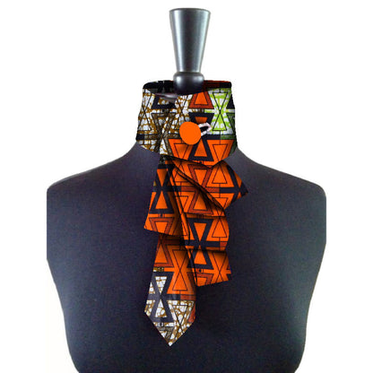 Bow Collar Africain Pour Femmes En Coton Avec Motif Géométrique Et Nœud Florale Pour Un Style Raffiné Décontracté