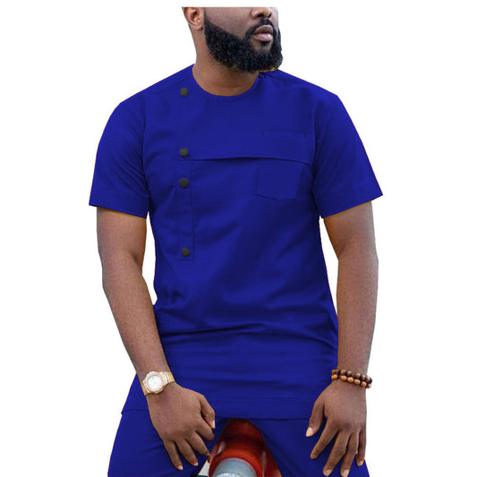 Ensemble Dashiki Pour Homme Avec Chemise À Motifs Et Pantalon Coordonné En Coton Éthique