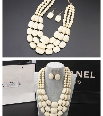 Ensemble Bijoux Bib Africain Perles Qui Brillent Comme Cristal Léger Confortable Pour Mariages Nigérians