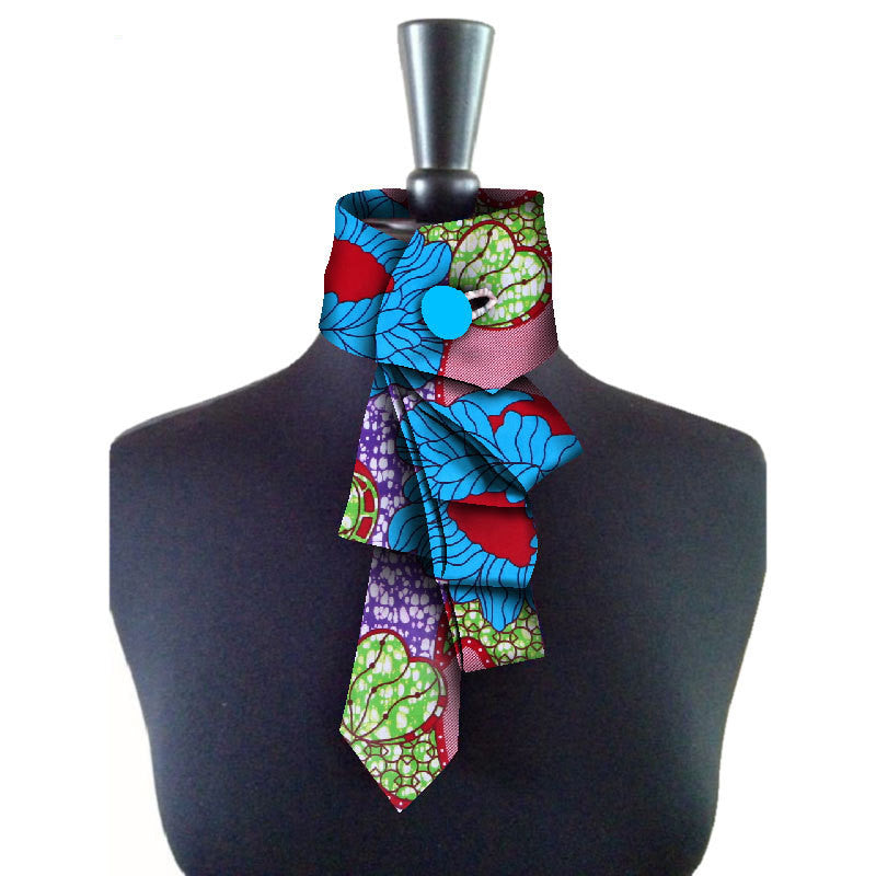 Bow Collar Africain Pour Femmes En Coton Avec Motif Géométrique Et Nœud Florale Pour Un Style Raffiné Décontracté