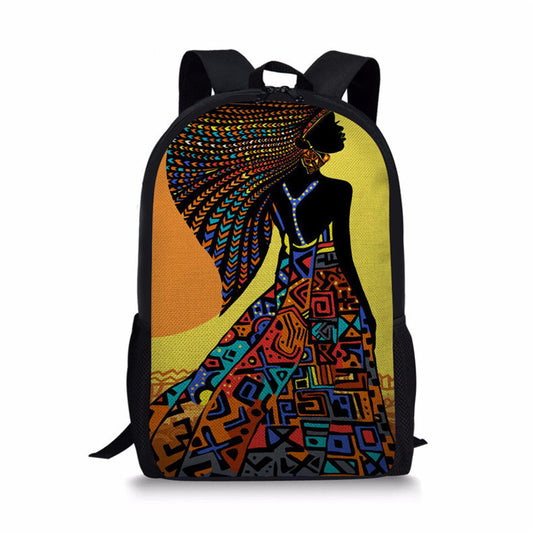 Sac À Dos Africain Style Distinctif Pour École et Activités Quotidiennes Taille 16 Pouces