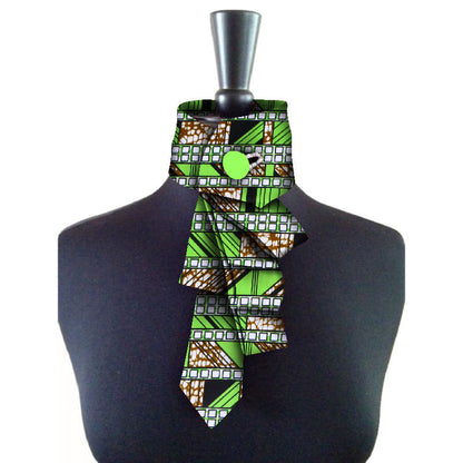 Bow Collar Africain Pour Femmes En Coton Avec Motif Géométrique Et Nœud Florale Pour Un Style Raffiné Décontracté