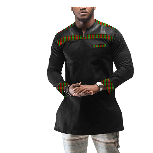 Chemise Africaine Imprimée Pour Homme En Coton Confortable Alliant Motif Vibrant Et Style Casual Chic