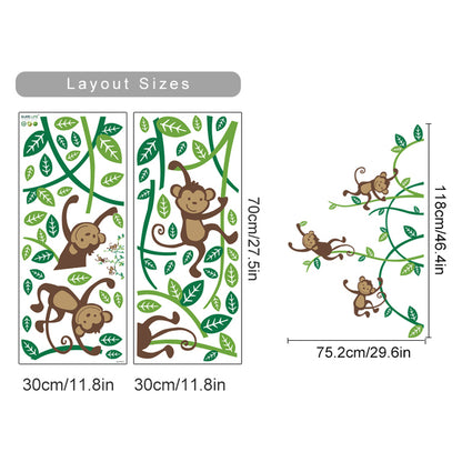 Sticker Mural Boho Grand Format Animaux Sauvages Africains Dans Un Paysage Tropical Avec Arbre