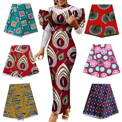 Tissu Coton Imprimé Batik Africain Double Face Procédé Wax Dyeing Pour Créations Élégantes