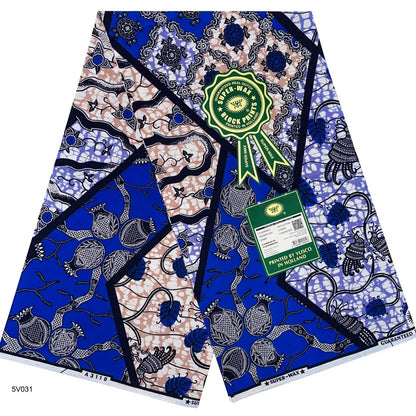 Tissu Wax Imprimé Africain Super Wax Avec 46 Motifs Différents Design 1 À Design 46 Pour Créations Printanières Été