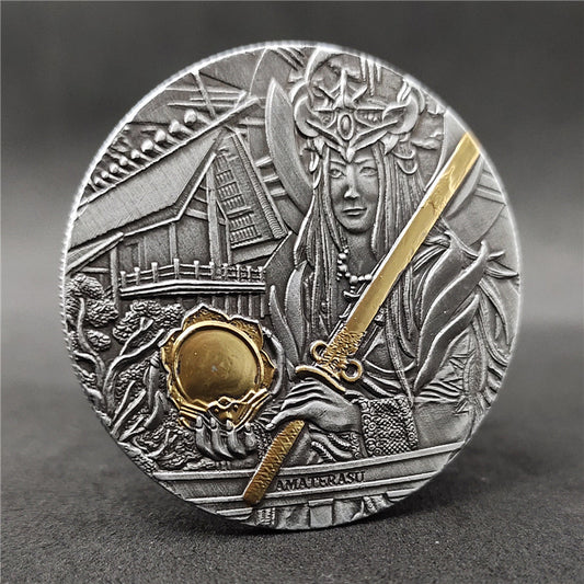 Pièce Commémorative Égypte Ancienne Pyramides Et Dieu Solaire Design Contemporain Pour Collection