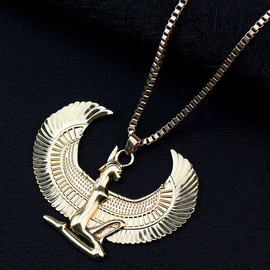 Collier Baroque Horus Plaqué Or Acier Inoxydable Pour Femme Inspiré Par La Mythologie Egyptienne Symboles De Protection