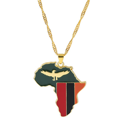 Collier Pendentif Carte D'Afrique Moderne En Alliage Durable Avec Électroplacage Pour Un Style Voyage Élégant