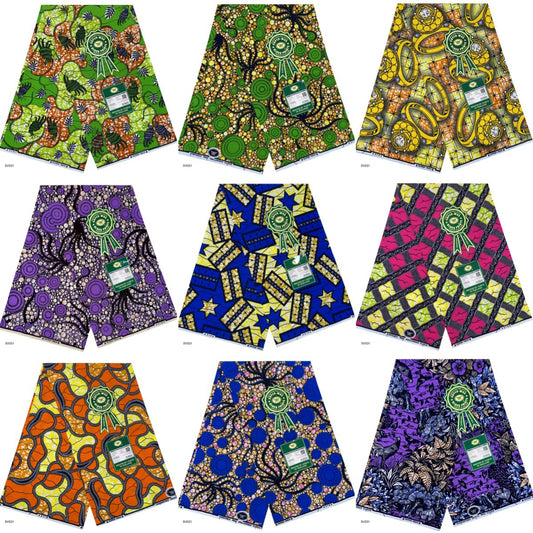 Tissu Wax Imprimé Africain Super Wax Avec 46 Motifs Différents Design 1 À Design 46 Pour Créations Printanières Été