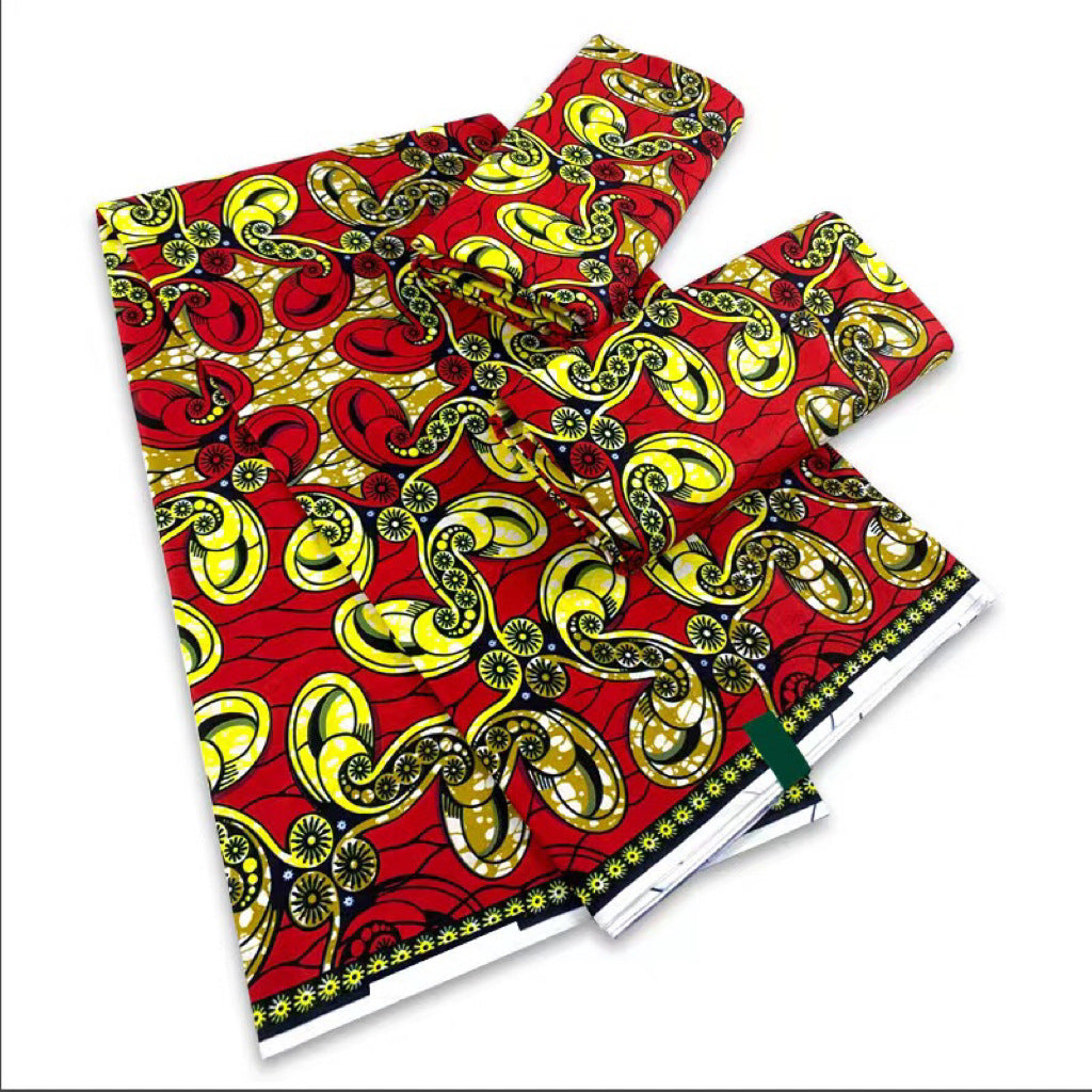 Tissu Wax Africain Hollandais Coton Naturel 6 Yards Motifs Batik Pour Couture Premium