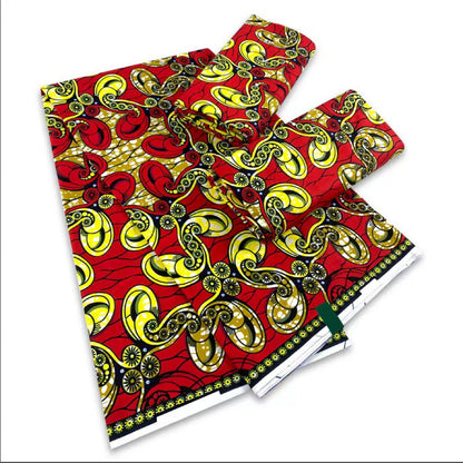 Tissu Wax Africain Hollandais Coton Naturel 6 Yards Motifs Batik Pour Couture Premium