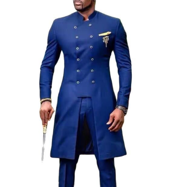 Smoking Slim Pour Mariage Africain Tuxedo Double Boutonnage Veste Pantalon Pour Homme