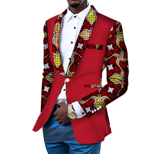 Veston Casual Homme Africain Imprimé En Coton Confortable Respirant Élégant Esprit Africain