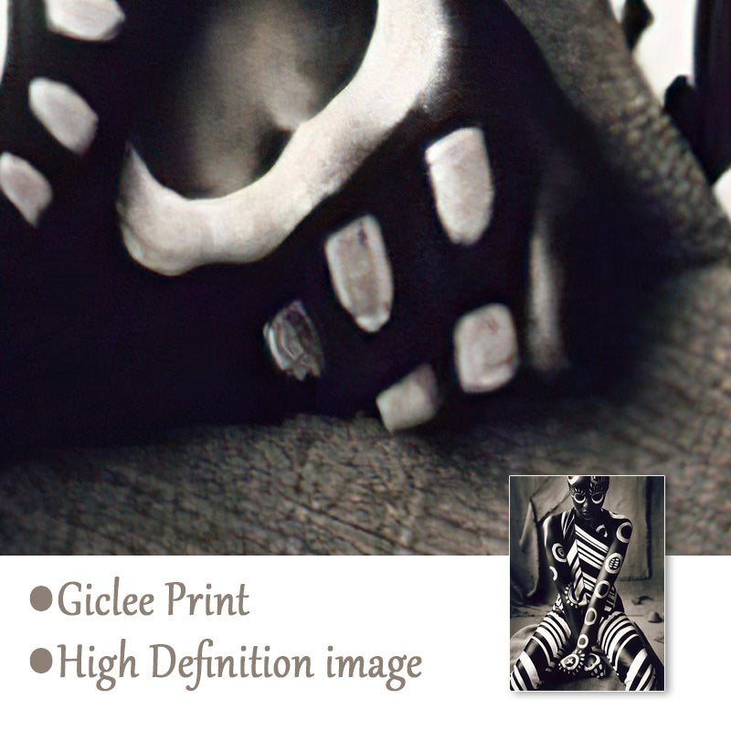 Poster Noir Et Blanc Femme Africaine En Haute Définition Sur Toile Decoration Murale Sans Cadre