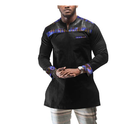 Chemise Africaine Imprimée Pour Homme En Coton Confortable Alliant Motif Vibrant Et Style Casual Chic